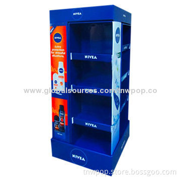 Fashionable POP floor display stand, suitable for cosmetic, eco-friendly, customized size and designNew